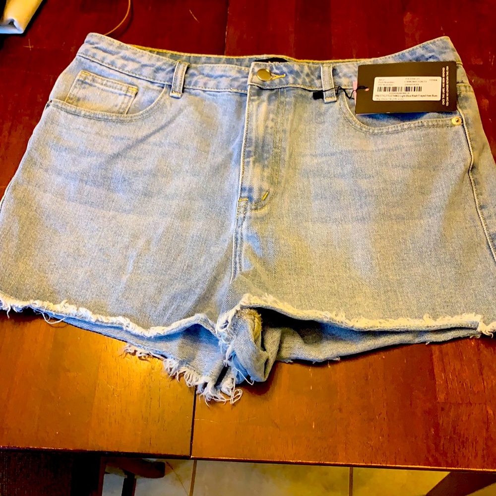 PLT light blue wash w/ frayed hem